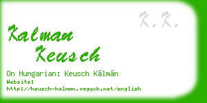 kalman keusch business card
